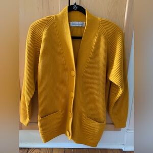 VTG Karen Scott Petites Golden Cardigan Sweater Size PS